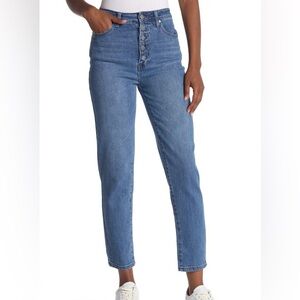 Abound Button Front Sustainable Denim Mom Jeans, Size 30 NWT